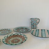 Robert Picault Vallauris France set of 12 Mid Century ceramics