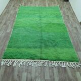 Handmade pure wool Moroccan rug, green, size 1.5/2.5 m.