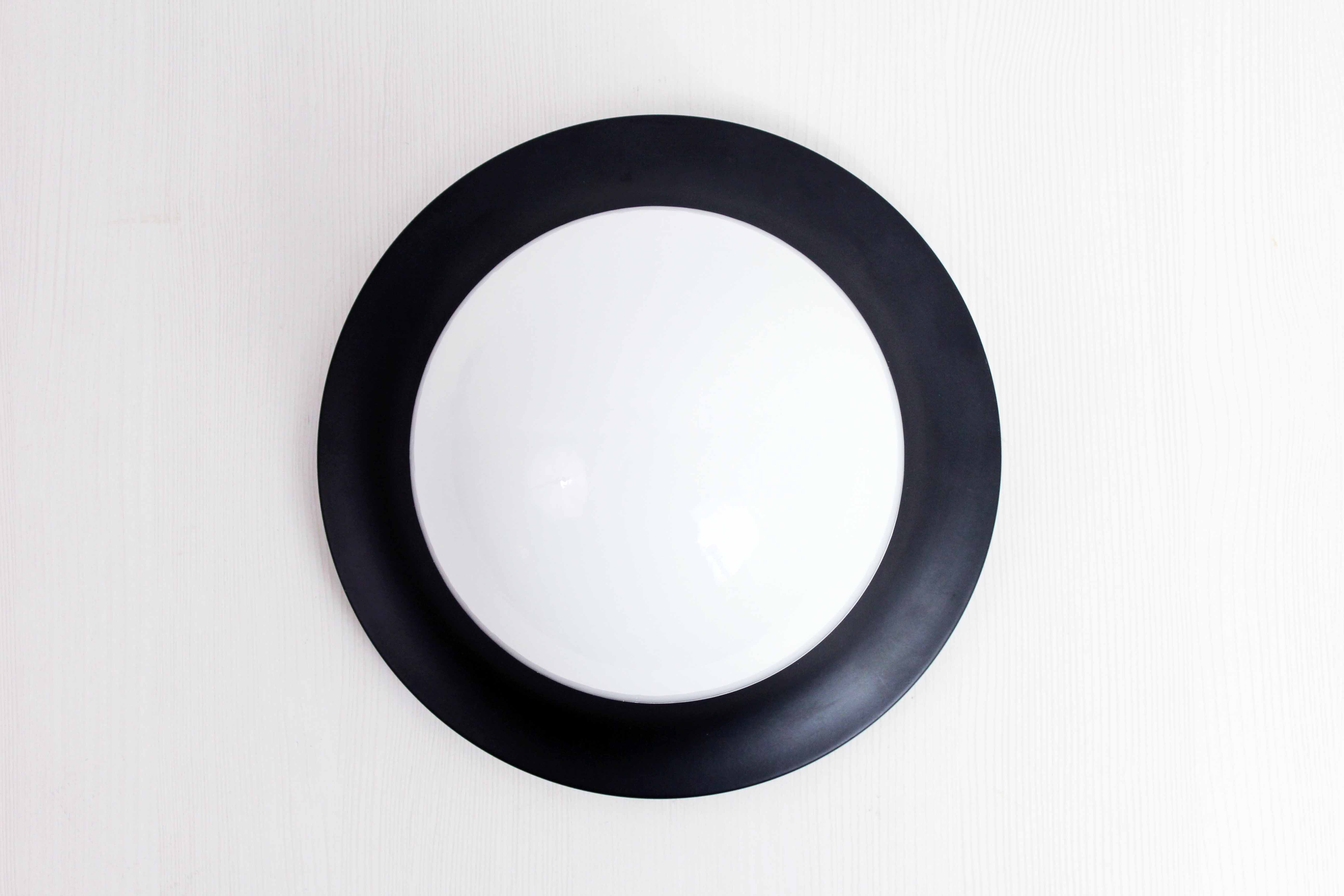 Wall lamp or ceiling lamp in metal and glass