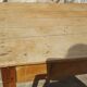 Raw wood farm table with drawer