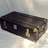 Old wooden and leather trunk