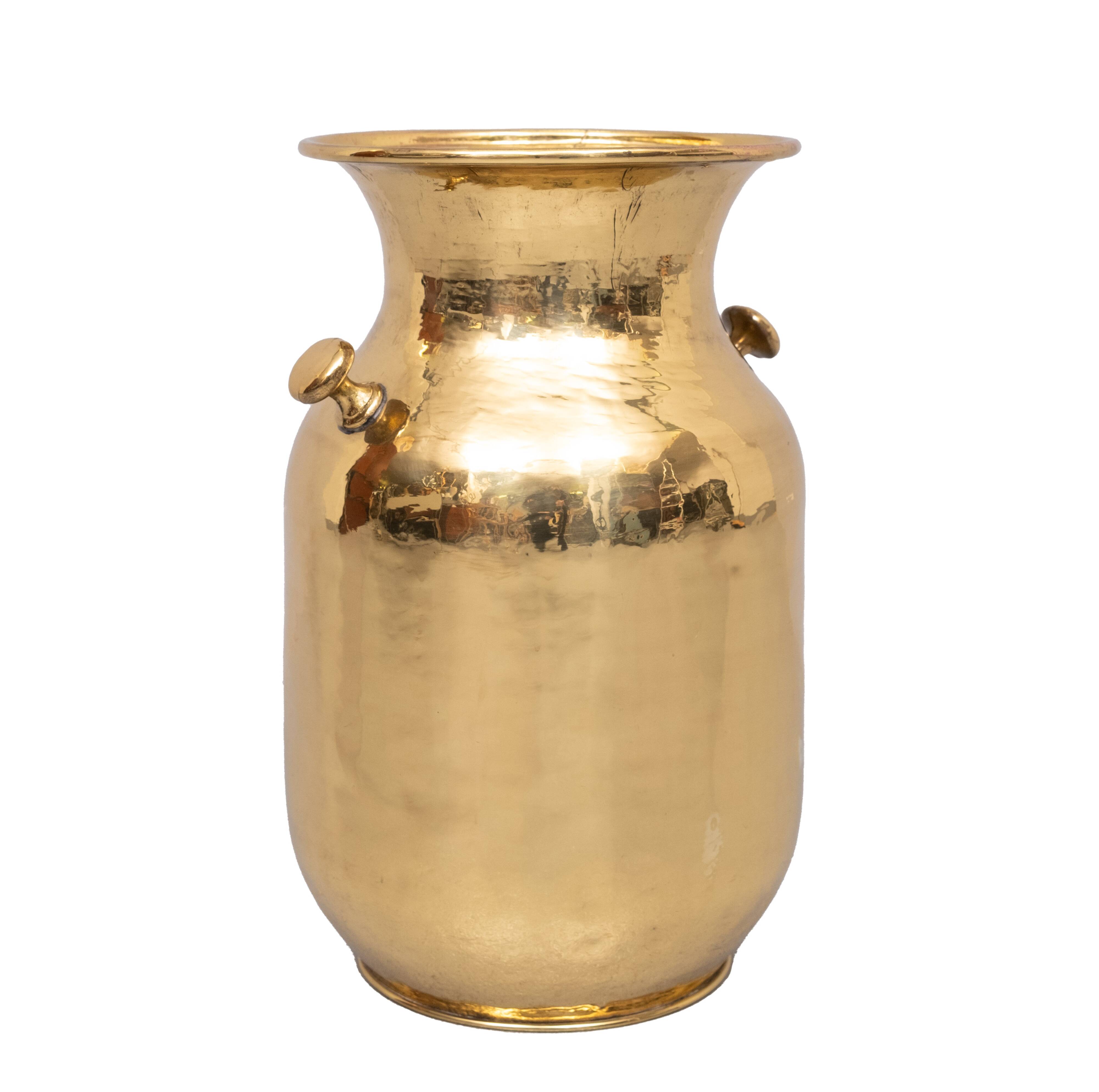 Handmade brass umbrella stand by samex italy 1970s