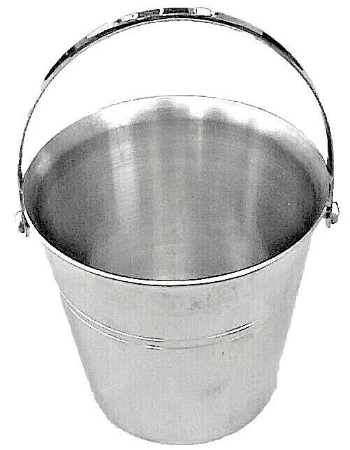 1960s Guy Degrenne Ice Bucket with Handle 18/10 Stainless Steel