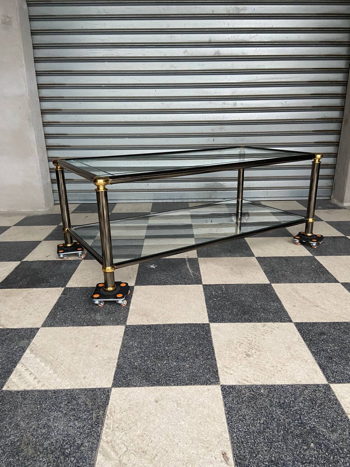 Vintage glass coffee table