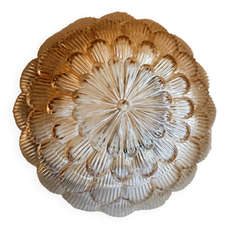 Vintage ceiling light in gold iridescent glass