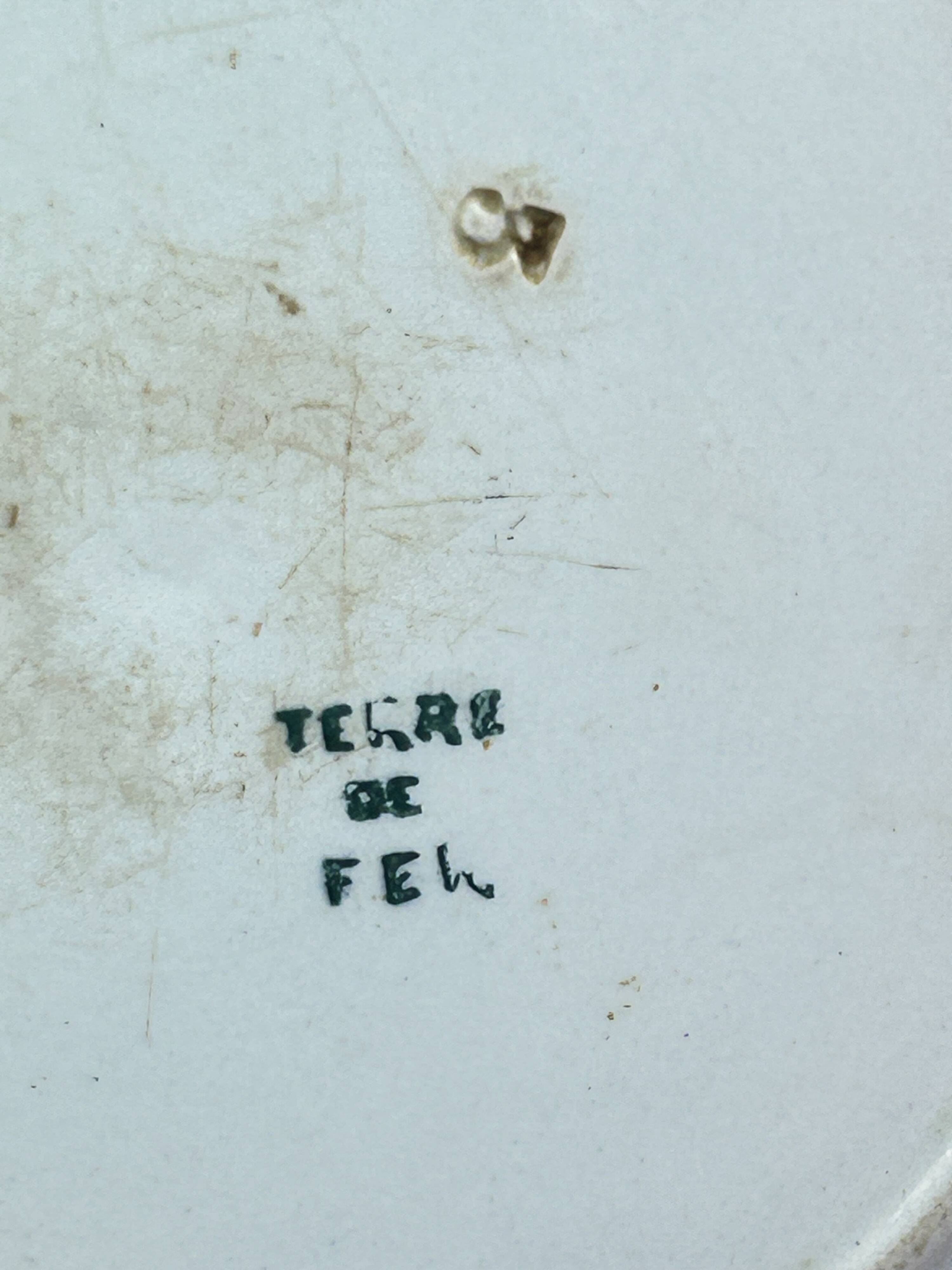 Ancient large earthenware platter creil and montereau, japonese decoration. 27 x 6