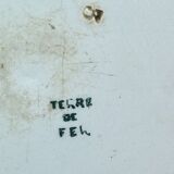 Ancient large earthenware platter creil and montereau, japonese decoration. 27 x 6