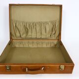 Set three vintage leather suitcases