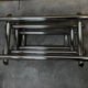 Table basse en verre fumé tubes métal chromé dans le goût Willy Rizzo
