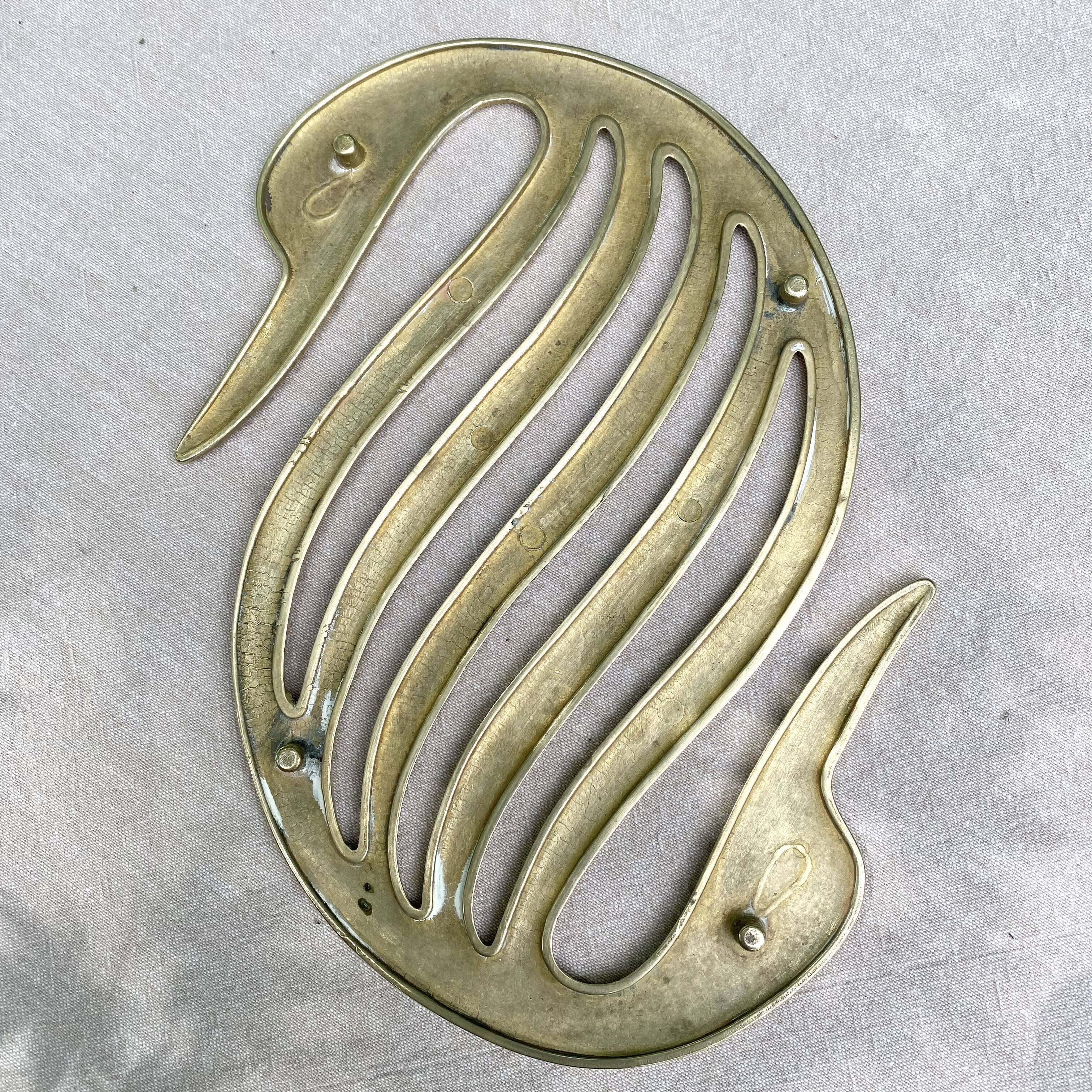 Dessous de plat en laiton vintage