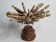 Antique sea urchin pencil on turned wooden base, 22 cm