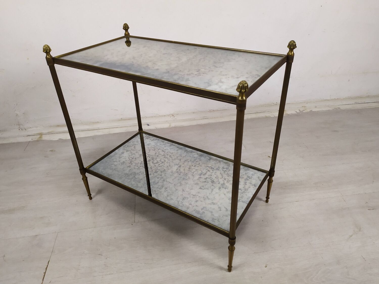 Louis XVI gilded brass console
