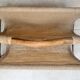 Vintage bamboo and fabric magazine rack