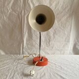 Vintage desk lamp in orange lacquered metal