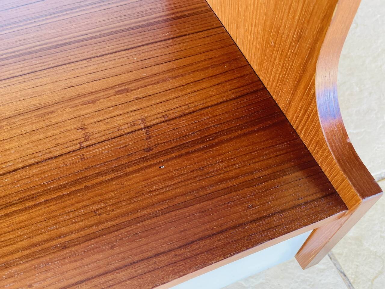 Vintage teak storage unit with shelves and drawer circa 1970s