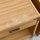 2 Scandinavian wooden boat-style bedside tables