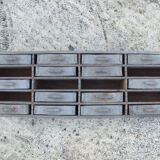 Garage or workshop furniture with drawers in cans
