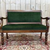 Petite canapé - banquette époque Restaurarion en noyer