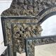 Mirror in brass and blackened wood Louis XIII style around 1880 h: 149 cm