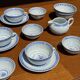 Small Chinese blue and white tea set for 6 cups and saucers.