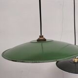 Enameled sheet metal pendant lights