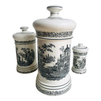 Set of 3 apothecary jars