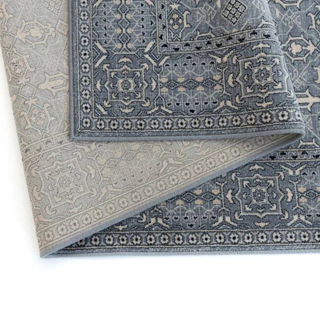 Tapis persan bleu audacieux ABBI en Laine