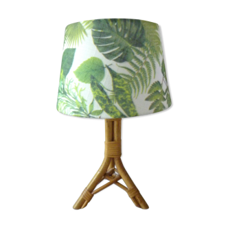 Tripod lamp in rattan of the 1970s
