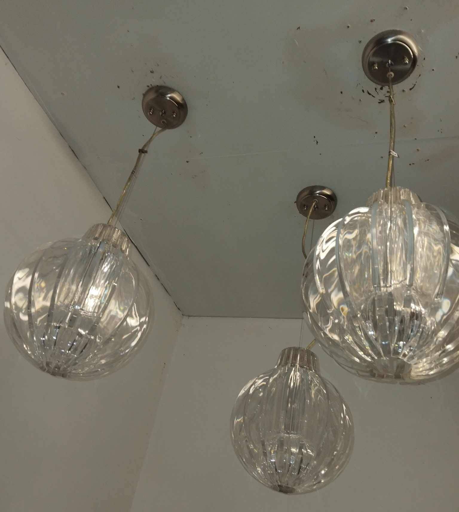 Set of 3 acrylic blade suspensions from the 70s