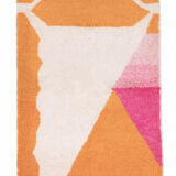 Berber carpet beni urain ecru with colored parts 161 x 116 cm