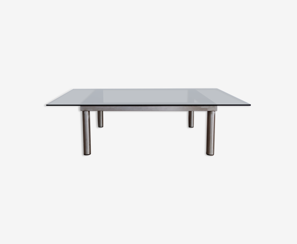 Coffee table smoked glass chrome