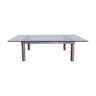 Table basse verre fumé chrome