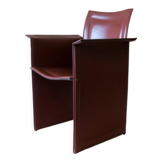 Fauteuil italien en cuir et fer 1970