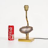 Brass and agate stone table lamp signed by Willy Ceysens, Belgium 1970's