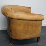 Vintage club chair in cognac-coloured leather Netherlands
