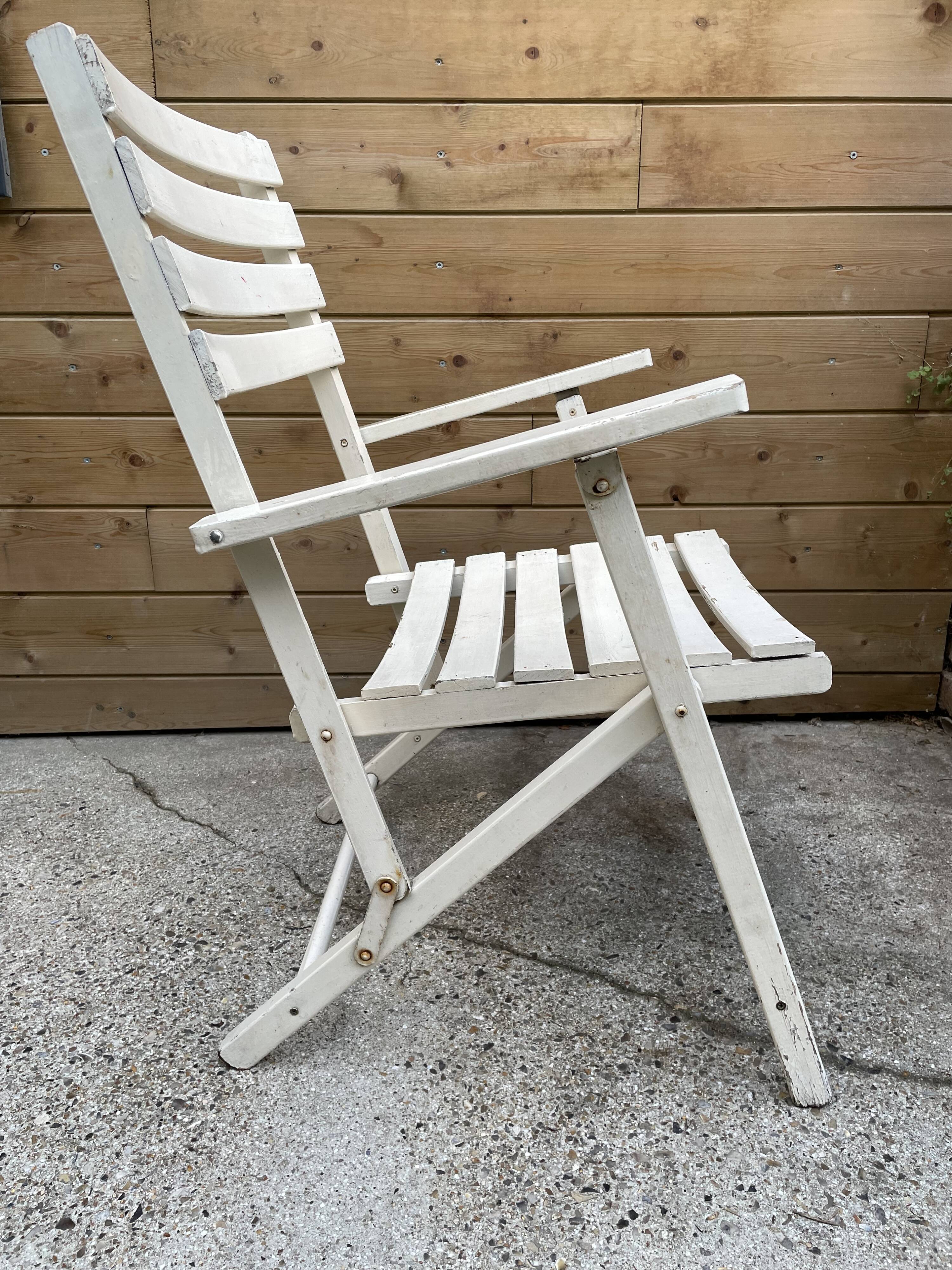 Folding garden armchair, 50s