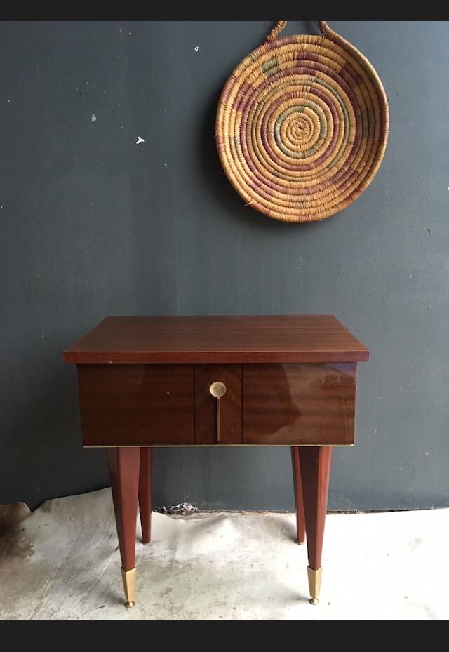 Vintage bedside yellow interior