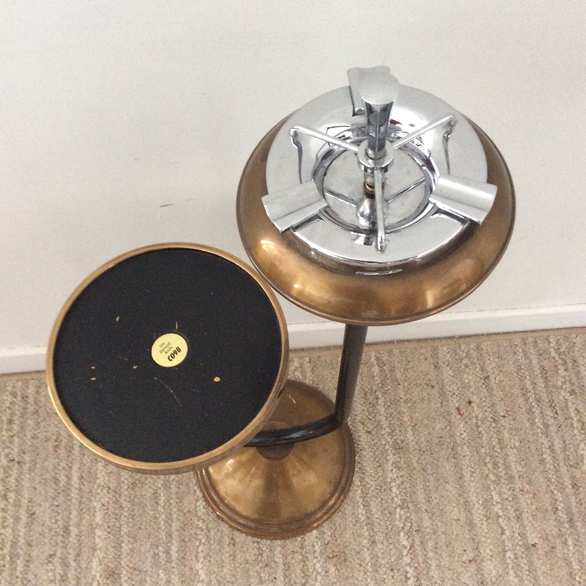 Vintage standing ashtray from the 60s-70s