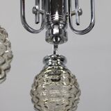 Lustre en chrome et verre des années 1970, Italie