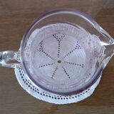 Glass decanter with red glass nets