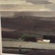 Oil on panel original Swedish - "House in a flat landscape" by Evert Färhm - Dated 1968 - vintage and framed - 81 × 68 cm (31.9" × 26.8")