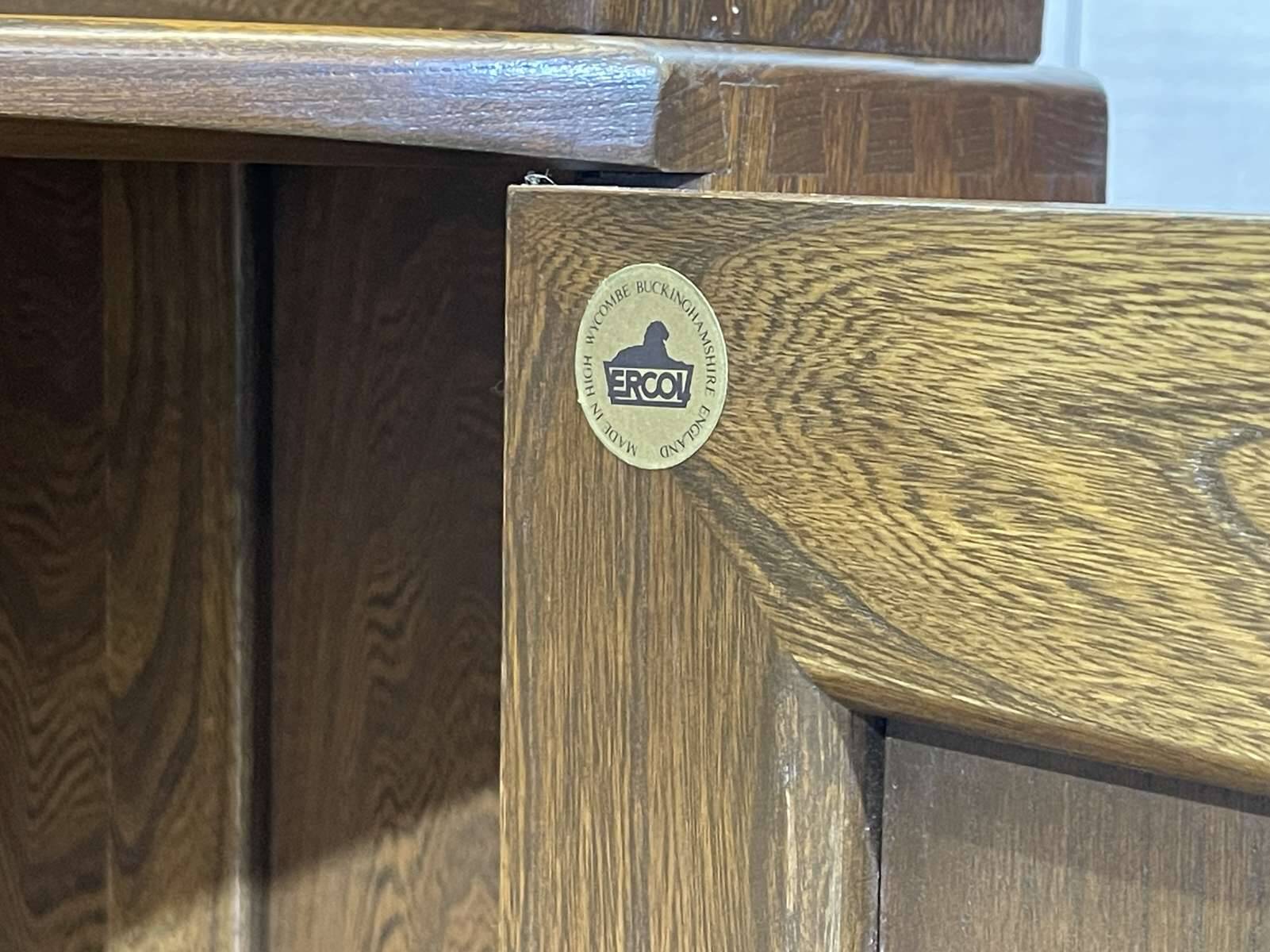 ERCOL English elm corner cabinet from the 1970s