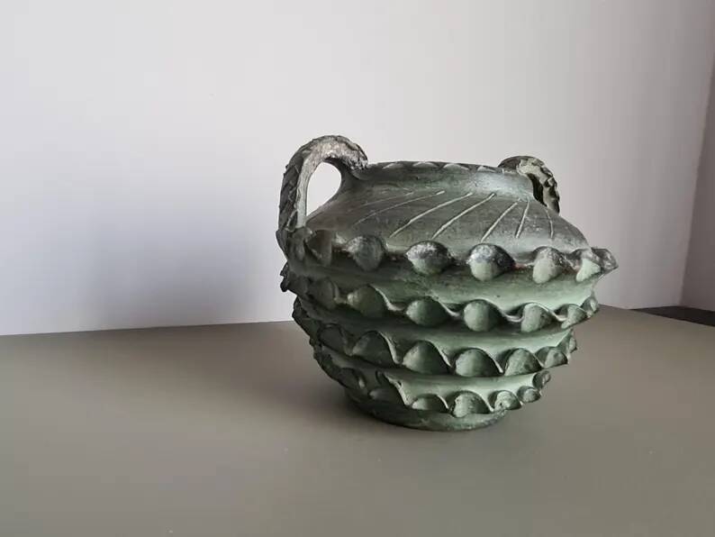 Brutalist vase from the 1960s, French pottery.