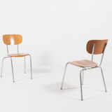 Set of 4 Danish school chairs from the 1960s