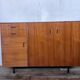 Vintage teak metal foot row