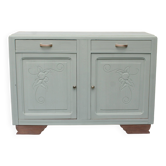 Buffet vintage Art Déco rénové • Vert Lézard Pure & Paint