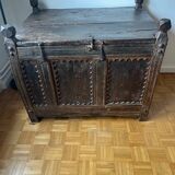 Coffre ancien iranien en bois massif - fabriqué à la main