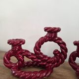 Pair of ceramic candlesticks, Vallauris