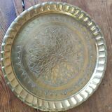Ancien plateau marocain en laiton