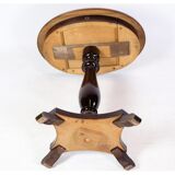 Oval side table on pillar with drawer in mahogany from around the year 1890s